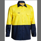 BISLEY 2 TONE COOL LIGHTWEIGHT DRILL SHIRT - LONG SLEEVE